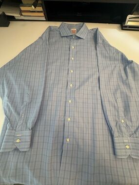 Brooks Brothers Blue Windowpane Dress Shirt